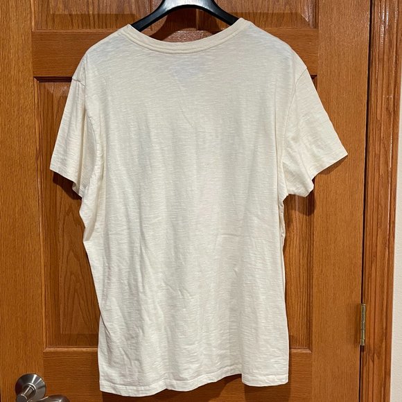 AEROPOSTALE Men's 2XL Short Sleeve Graphic T-Shirt Shirt Top Cream 100% Cotton - Picture 2 of 3